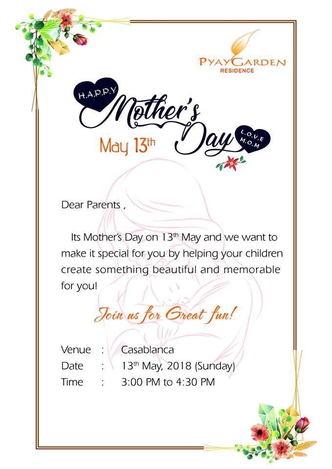 Mothers’ Day (13.5.2018)